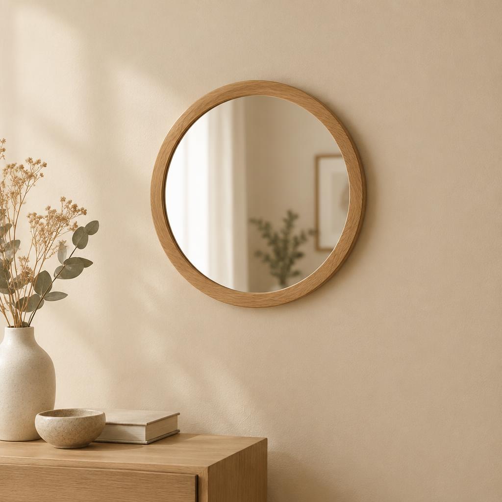 Miroir Rond chêne
